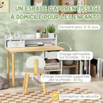 Bureau enfant avec chaise, table enfant et chaise avec 2 tiroirs et étagères ouvertes, 85 x 48 x 73 cm, vert