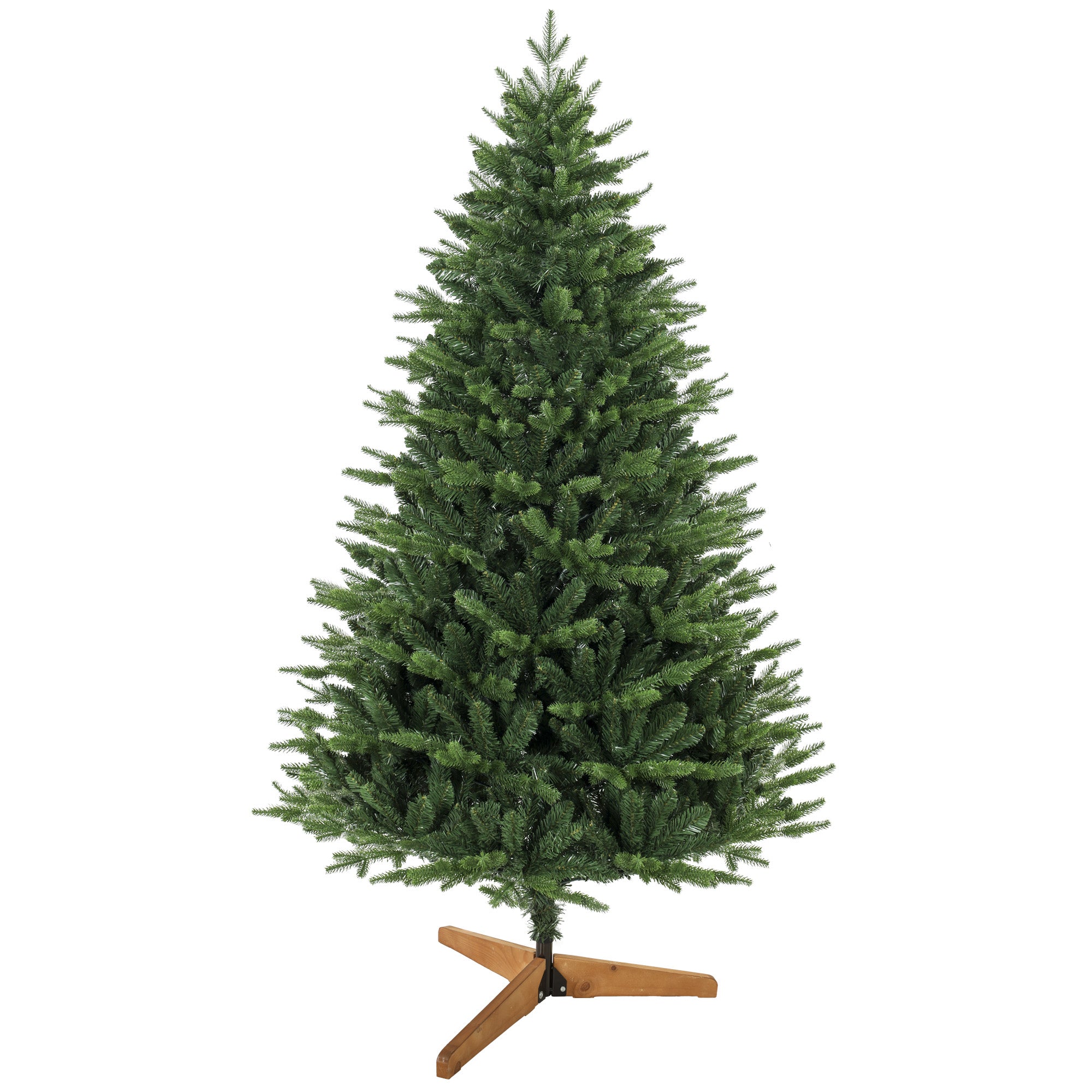 Sapin de Noël Artificiel 180 cm, Arbre de Noël avec 889 Pointes de Branches Articulées Réalistes, Support en Bois, Vert-0