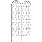 Support pour plantes grimpantes avec motif lot de 2 treillis de jardin pour vigne fleurs légumes métal 50 x 180 cm noir
