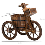 Porta piante a triciclo - scaffale per vasi di fiori - fioriera dim. 52L x 31P x 45A cm - Legno di abete