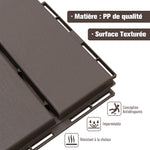 Caillebotis - Dalles terrasse - Lot de 9 - emboîtables, Installation très Simple - Petits Carreaux Composite Plastique Imitation Bois Chocolat