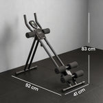 Appareil à Abdominaux Pliable avec Écran LCD, Double Rail, Mousse PVC, Cadre en Acier, 92x41x83cm, Noir
