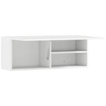 Armoire murale de salle de bain, meuble de rangement suspendu avec porte à charnières, 80 x 25 x 30 cm, blanc