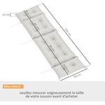 Coussin bain de soleil épais coussin chaise longue 190 x 56 x 10 cm, UPF20+, matelas transat six attaches, gris clair