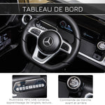 Voiture véhicule électrique enfant licence officielle Mercedes 12 V télécommande parentale, V. Max. 5 Km/h - noir-4