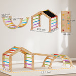 Triangle d'escalade enfant avec rampe réversible toboggan bascule et structure d'escalade multicolore