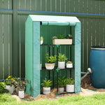 Serre de jardin avec étagères 3 niveaux serre d'hivernage bâche renforcée en PE porte enroulable 100 x 40 x 150 cm vert