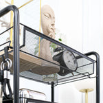 Chariot desserte de rangement à roulettes avec 5 paniers amovibles en acier, dim. 45L x 26.5l x 106H cm