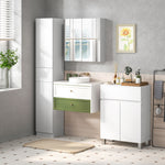 Armoire murale de salle de bain miroir placard de rangement 2 portes 3 niveaux étagère réglable 60 x 15 x 60 cm blanc