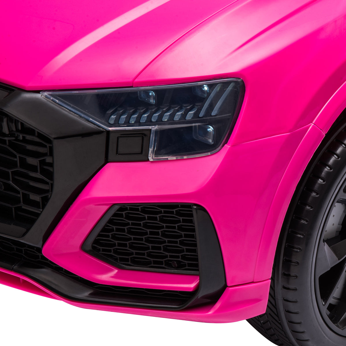 Audi RS Q8 lizenziertes Elektroauto für Kinder, Elektrofahrzeug mit Fernbedienung, USB, Bluetooth, Pink