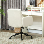 Chaise de bureau, fauteuil de bureau pivotante avec hauteur réglable, fonction de bascule, 61,5 x 65 x 91-101 cm, crème