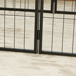 Dog playpen, 6-panel modular and foldable dog enclosure, portable steel with door 80 x 60 gray