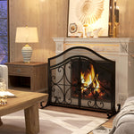Grille de protection pour cheminée panneau unique en maille d'acier 105 x 40 x 80,5 cm noir