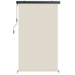 Store enrouleur extérieur, store vertical extérieur avec manivelle et cassette en aluminium, 250x160cm, crème