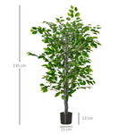 Arbre Artificiel Plante Artificielle ficus H.1,35 m Tronc Branches Liane Lichen Feuilles Grand réalisme Pot Inclus