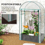 Mini serre de jardin serre balcon avec sac de plantation et housse en plastique renforcé, porte enroulable, transparente