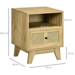 Lot de 2 tables de chevet  table de nuit avec tiroir porte cannage et niche vintage 45 x 39 x 56,5 cm