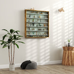 Vitrine pour collection vitrine murale 80 x 9,5 x 83 cm 6 étagères réglables en hauteur 2 portes coulissantes en verre