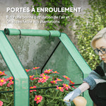 Mini Serre de Jardin mini serre tunnel 4 fenêtres avec Zip enroulables Acier PE 140 g/m² Anti-UV 360x90x90cm Vert
