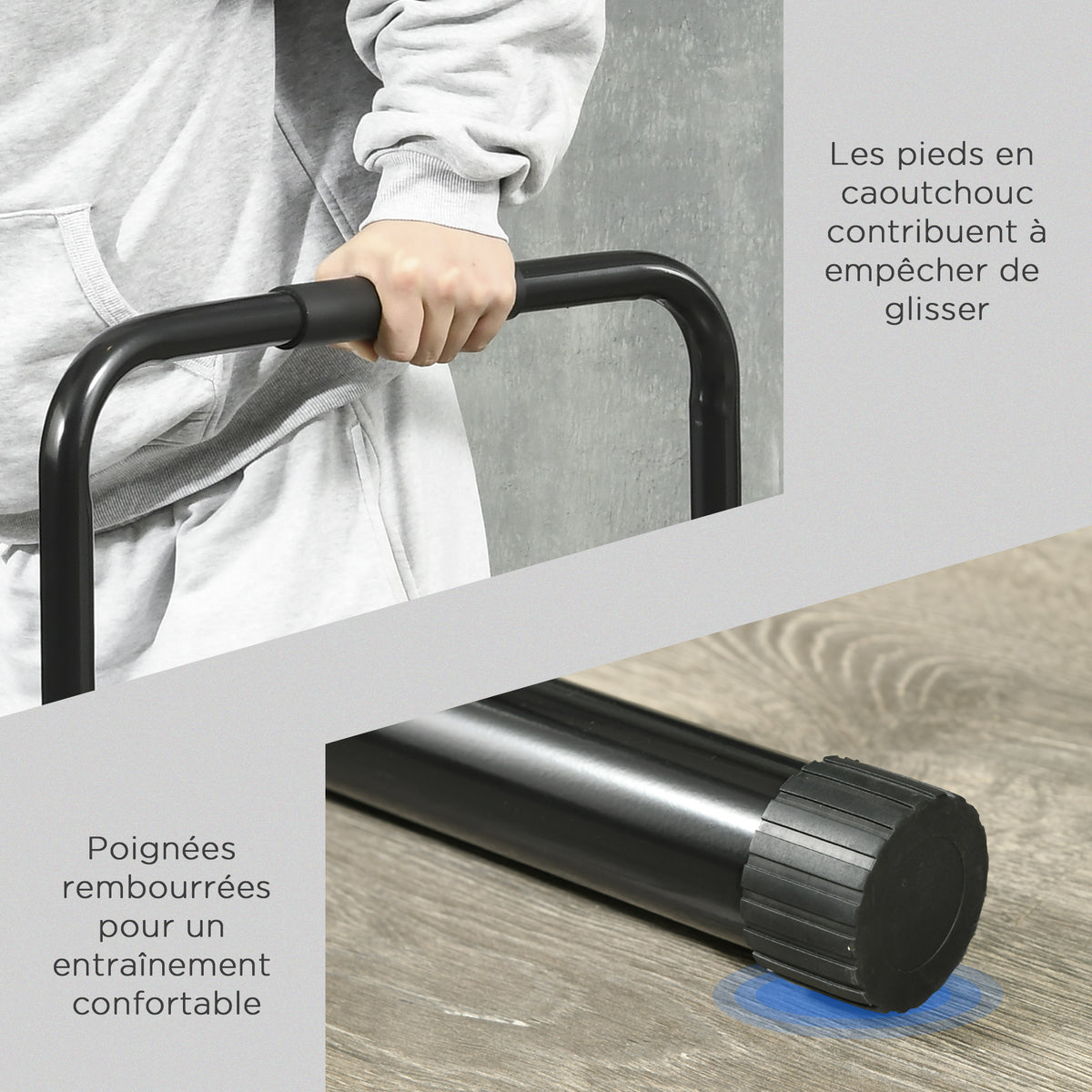 Dips Barre Parallèle Station de Musculation en Acier, Hauteur et Espacement Réglables, 90-102x65x80-90cm, Noir