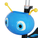 3 en 1 Trottinette pour Enfants Trottinette 3 Roues évolutive Hauteur Guidon réglable charge max. 50 Kg Canne télescopique Selle Dossier Amovible Bleu