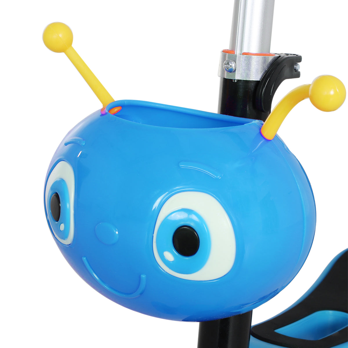 3 en 1 Trottinette pour Enfants Trottinette 3 Roues évolutive Hauteur Guidon réglable charge max. 50 Kg Canne télescopique Selle Dossier Amovible Bleu