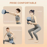 Kettlebell 6 kg - Collaboration .fr x FFHandball - Hantel mit rutschfestem Griff, Grau und Blau