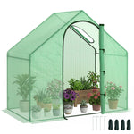 Serre de jardin PE, serre de balcon, bâche renforcée, châssis en acier, porte zippée enroulable, pour légumes plantes, intérieur et extérieur, 180 x 100 x 168 cm, vert