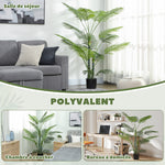 Plante artificielle intérieure 170 cm, palmier arbre artificiel avec pot en plastique et flocage, vert