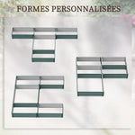 Jardinière carré potager de jardin en acier modulable ensemble de 5 jardinières pour légumes, plantes, fleurs, vert