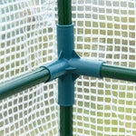 Serre de jardin PE avec étagères 3 niveaux, serre de balcon, bâche renforcée 140 g/m², châssis en acier blanc