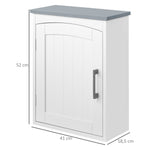Meuble wc suspendu armoire à pharmacie murale armoire salle de bain rangement avec porte et étagère réglable - 41 x 18,5 x 52 cm - MDF - blanc