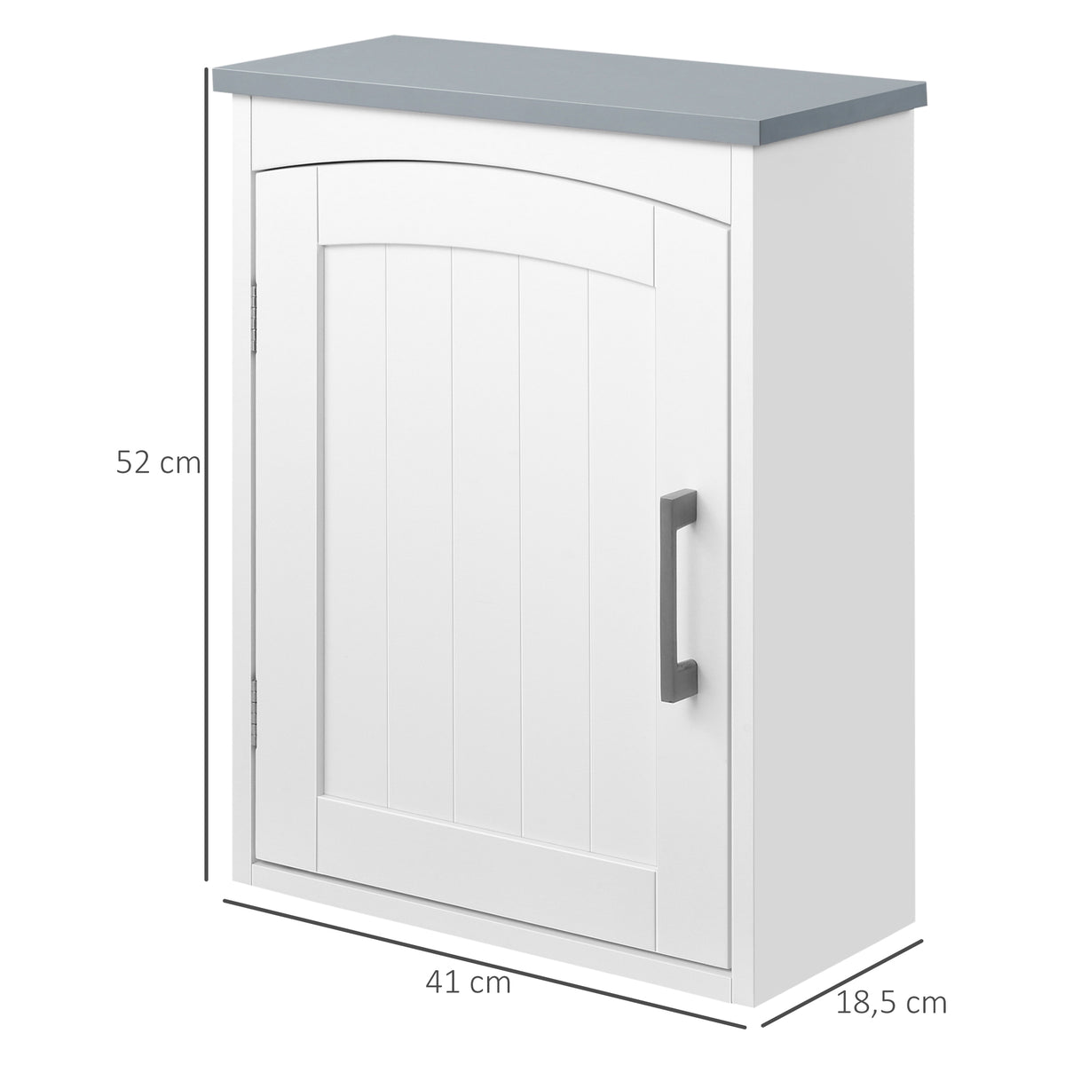 Meuble wc suspendu armoire à pharmacie murale armoire salle de bain rangement avec porte et étagère réglable - 41 x 18,5 x 52 cm - MDF - blanc