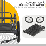 Remorque pliable pour vélo en acier roues 16 pouces charge max. 40 kg avec barre d'attelage universelle