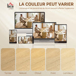 Table à manger ronde pour 4-6 personnes, Ø 120 x 75 cm, table de cuisine avec base cylindrique cannelée, bois naturel