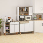 Meuble de rangement buffet cuisine 1 tiroir 1 placard double porte 3 étagères réglables 95 x 35 x 85 cm blanc