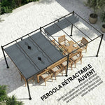 Toile de Toit pour pergola Bâche pour Pergola rétractable de 3 x 3 m, Polyester 180g/m³, Anti-UV 30+, Gris foncé