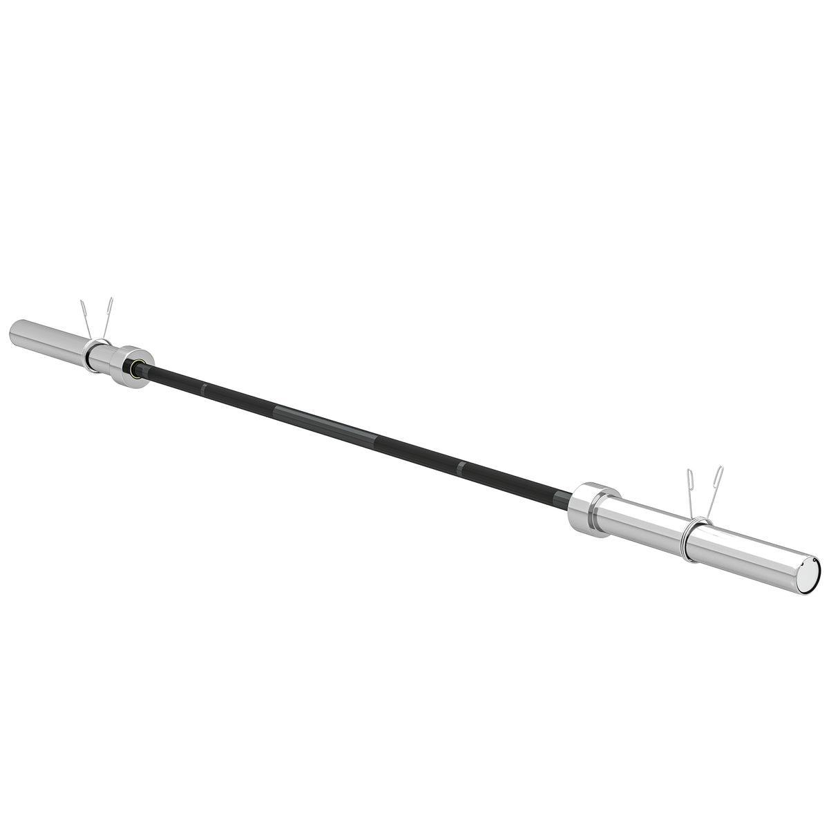 Hantelstange aus Stahl 180 cm Ø50 mm mit 2 Federverschlüssen, belastbar bis 200 kg, Langhantelstange für Hantelscheiben Ø5 cm Fitness