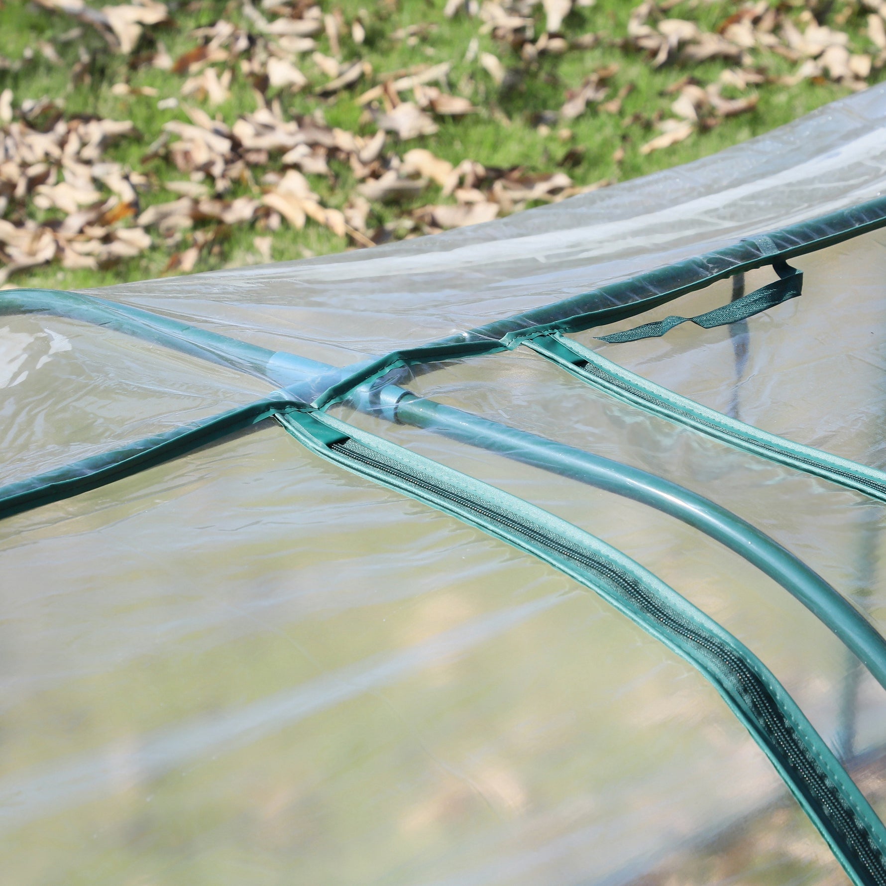 Mini Serre de Jardin, Mini Serre Tunnel, Serre à Tomates 3,5L x 1l x 0,8H m, Acier, PVC Anti-UV, 3 Fenêtres