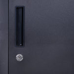 Armoire à casiers à 4 niveaux, casier vestiaire métallique avec 2 portes verrouillables à 2 clés, 38x46x180cm, noir