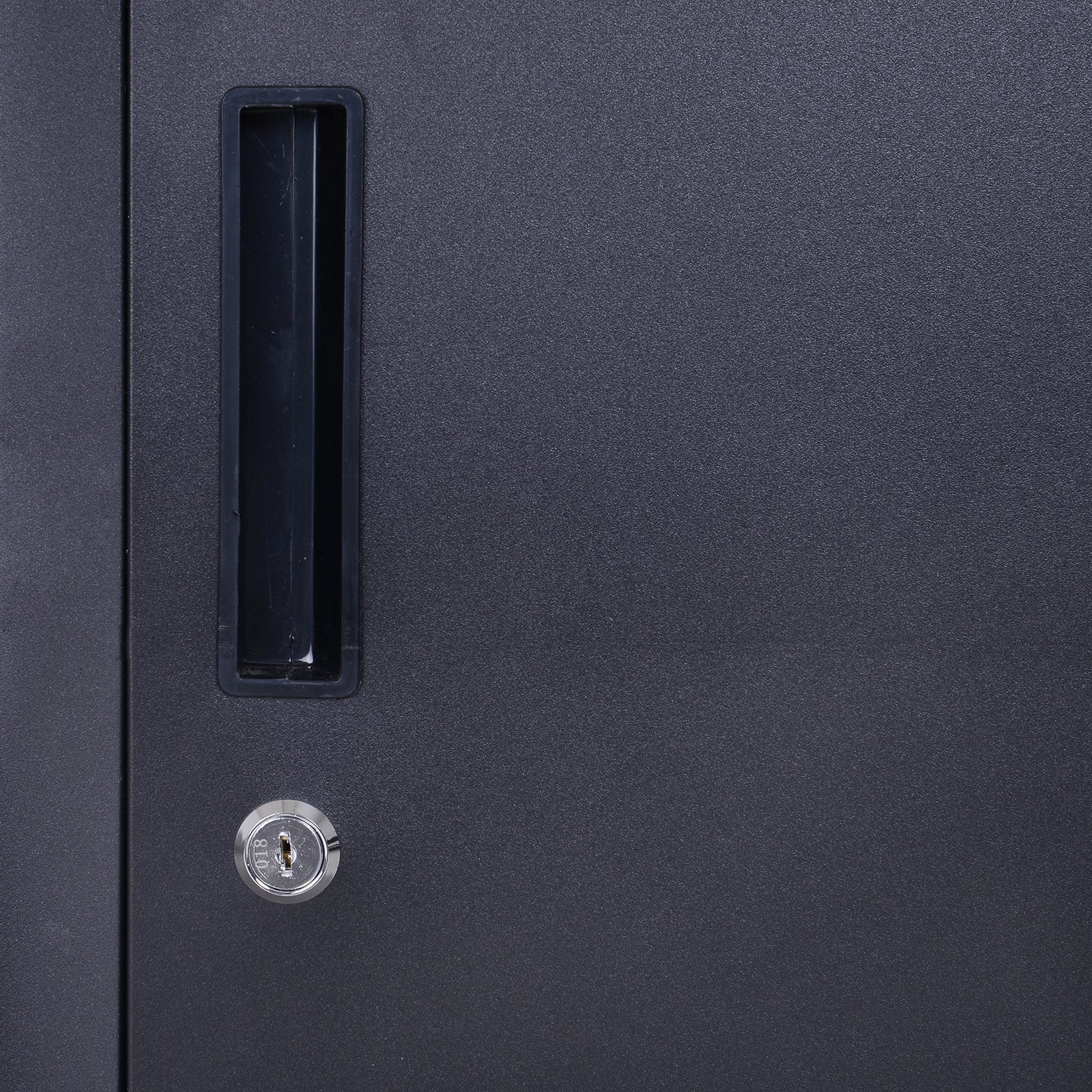 Armoire à casiers à 4 niveaux, casier vestiaire métallique avec 2 portes verrouillables à 2 clés, 38x46x180cm, noir
