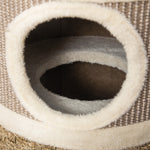 Tonneau à Gratter pour Chat, Arbre à Chat Sisal Naturel et Herbiers Marins Recouvert de Peluche, 37,5 x 37,5 x 70 cm, Kaki et Café