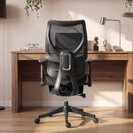 Ergonomic Office Chair, Reclining Mesh Desk Chair, Lumbar Support, 4D Armrests, Black