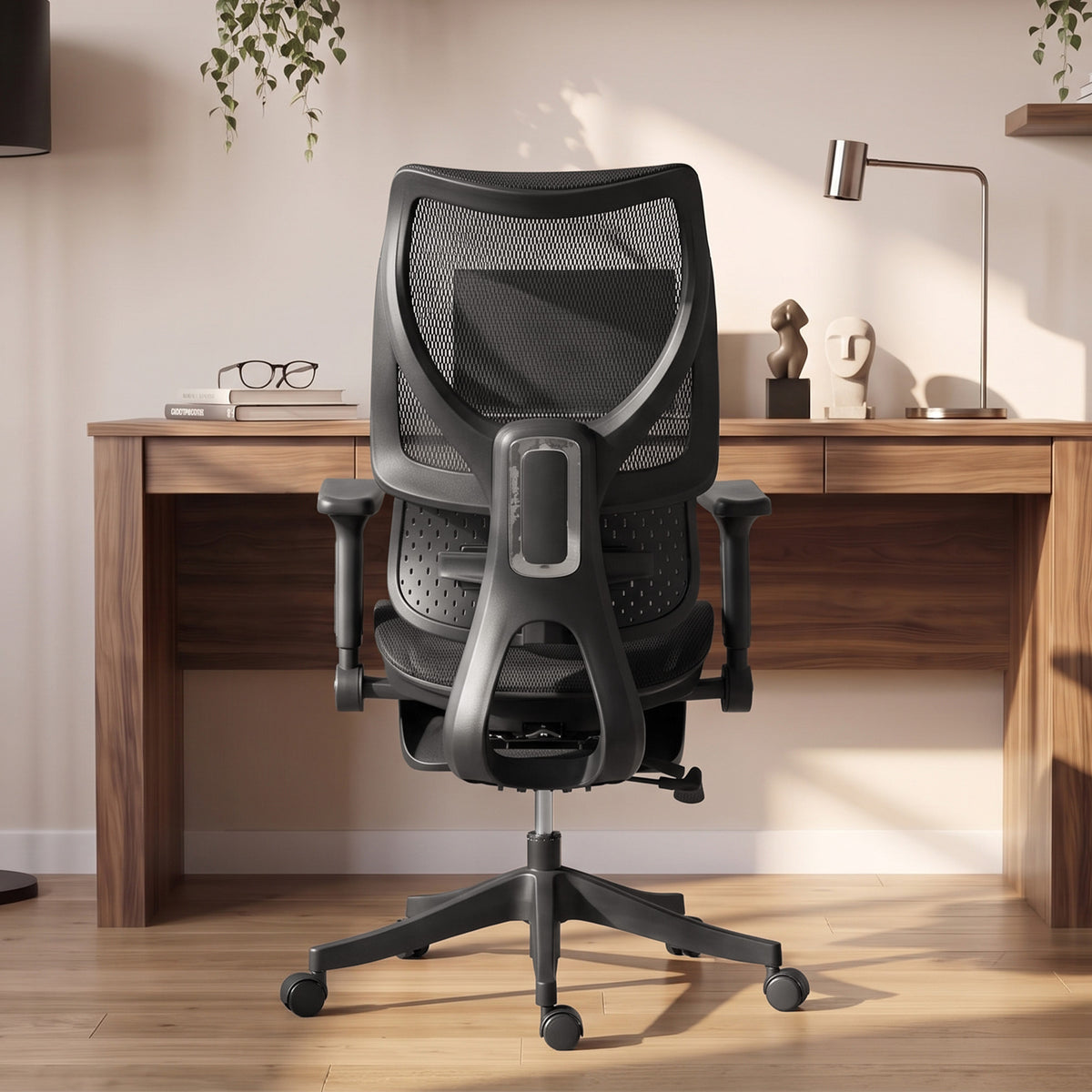 Ergonomic Office Chair, Reclining Mesh Desk Chair, Lumbar Support, 4D Armrests, Black