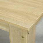 Table de salle à manger pour 6 personnes en bois aspect naturel et noir, dim. 140L x 90l x 75H cm