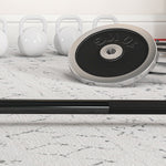 Hantelstange aus Stahl 180 cm Ø50 mm mit 2 Federverschlüssen, belastbar bis 200 kg, Langhantelstange für Hantelscheiben Ø5 cm Fitness