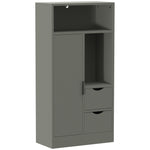 Mobiletto da bagno, mobile contenitore stretto con 2 cassetti, scomparti a giorno, 50x25x100 cm, verde chiaro