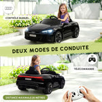 Voiture électrique enfant 12 V - véhicule électrique avec télécommande parentale fournie - V. Max. 5 Km/h - effets sonores, lumineux - Audi RS E-tron GT noir