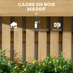 Jardinière murale potager avec 3 bacs en bois massif amovibles 60 x 16 x 80 cm