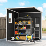 Abri de Jardin en Résine Cabanon de Rangement Double Porte 3 Fenêtres et 2 Aérations Anti-UV avec Plancher 3,3 m² Gris